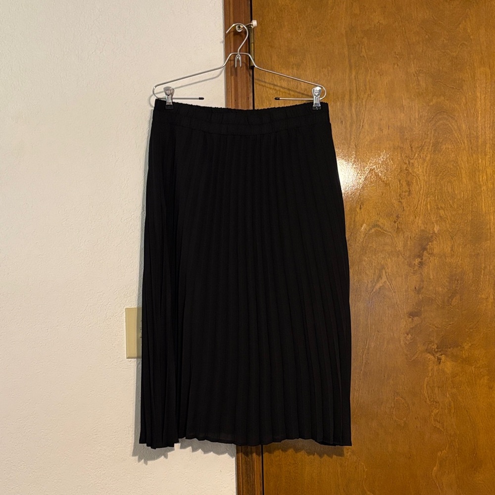 Elegant Black Pleated Skirt